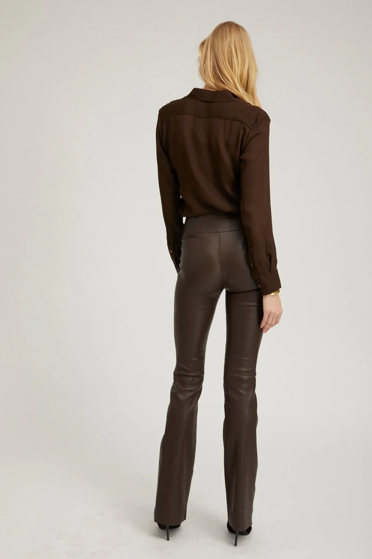 SPRWMN Leather Micro Flare Pants