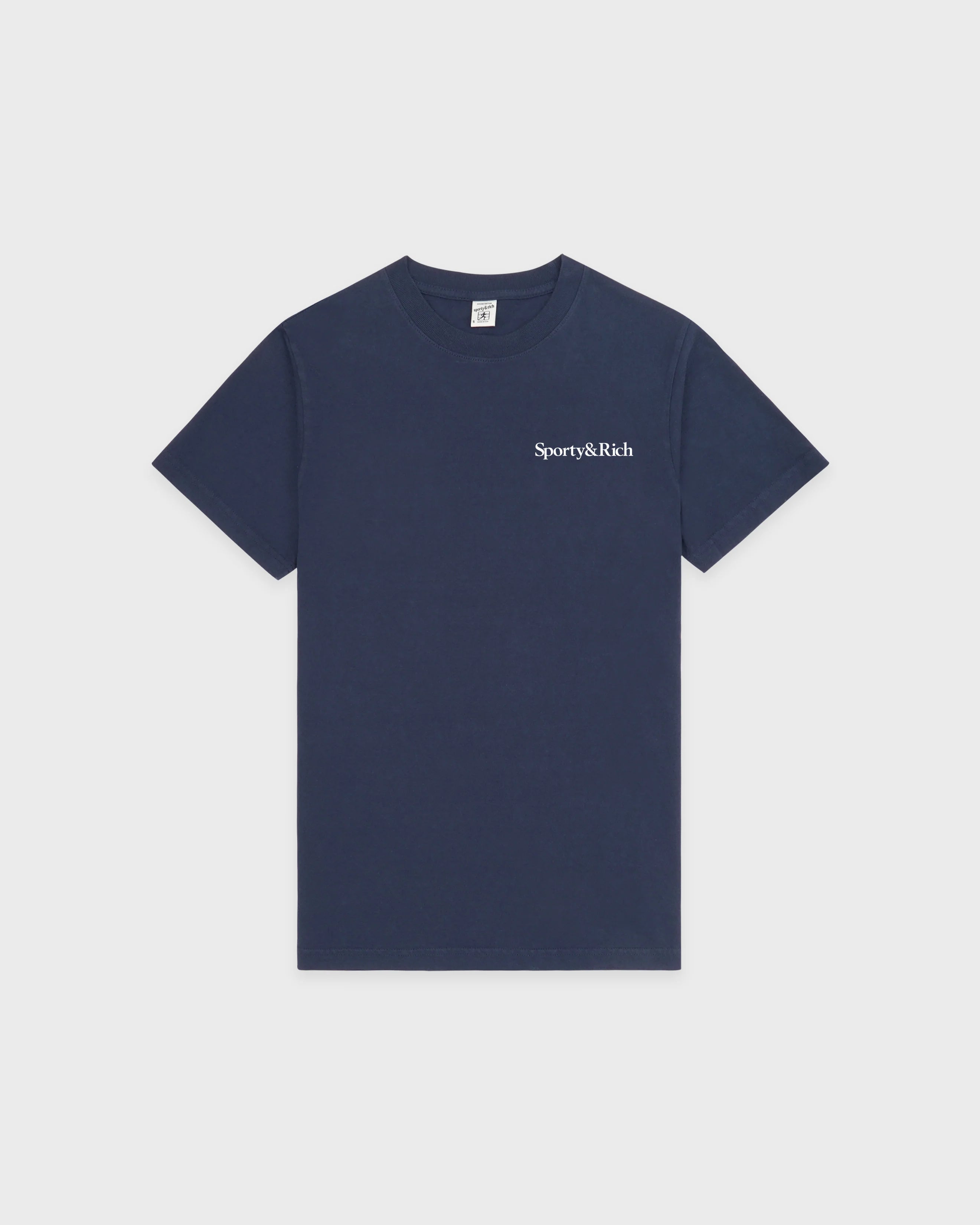 Sporty & Rich Drink More Water T-Shirt - Light Navy White