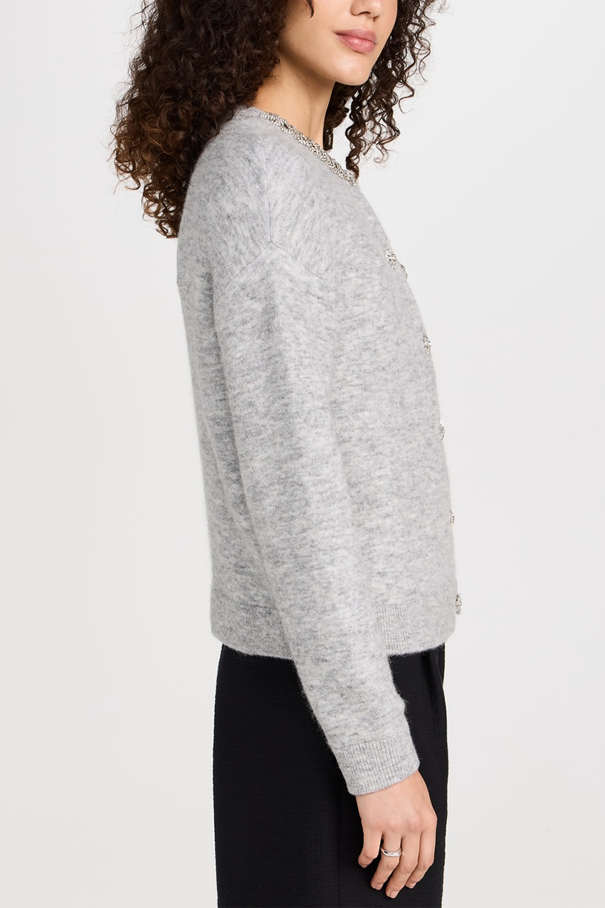 Self-Portrait Grey Melange Cardigan