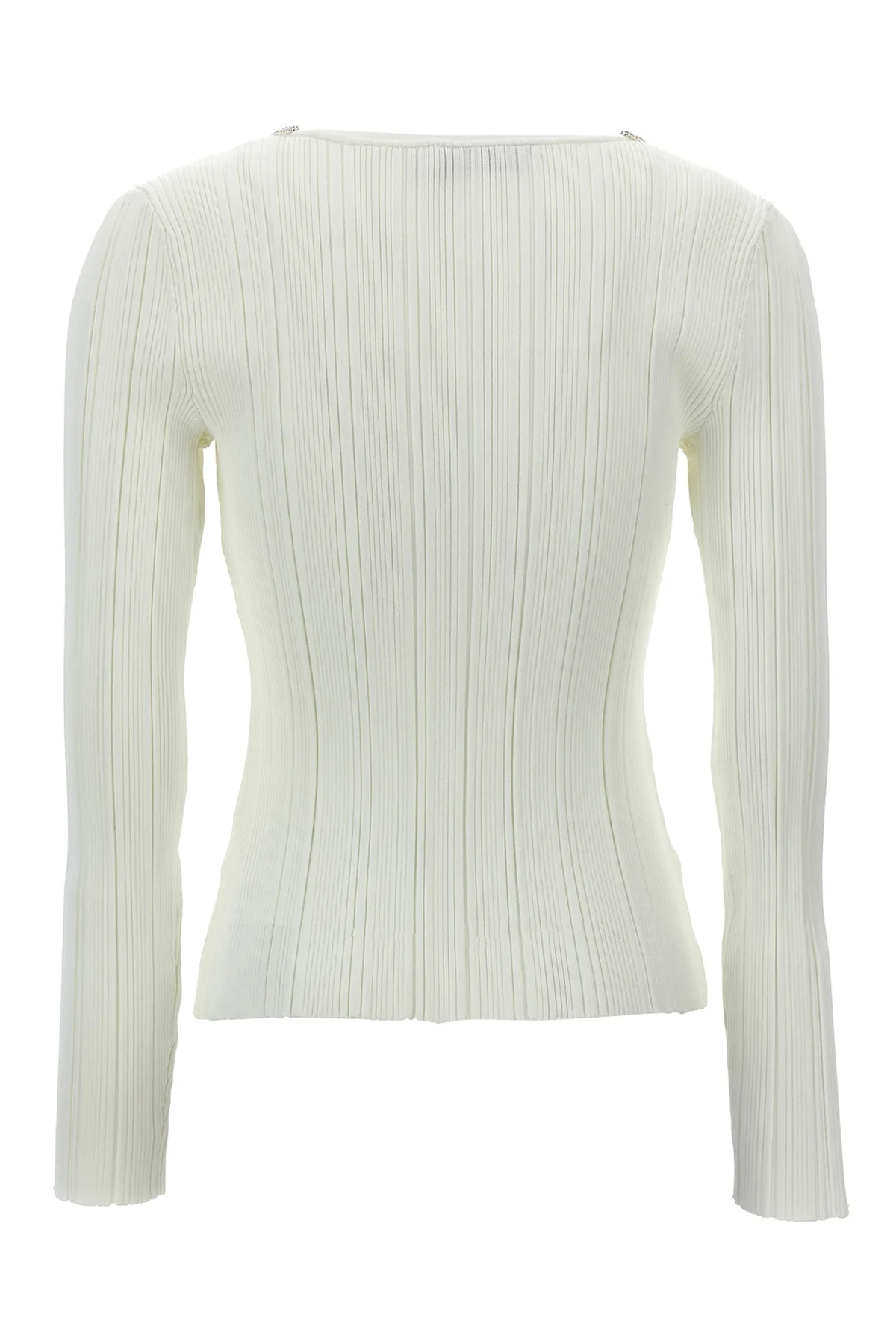 Self-Portrait White Embellished Knit Top