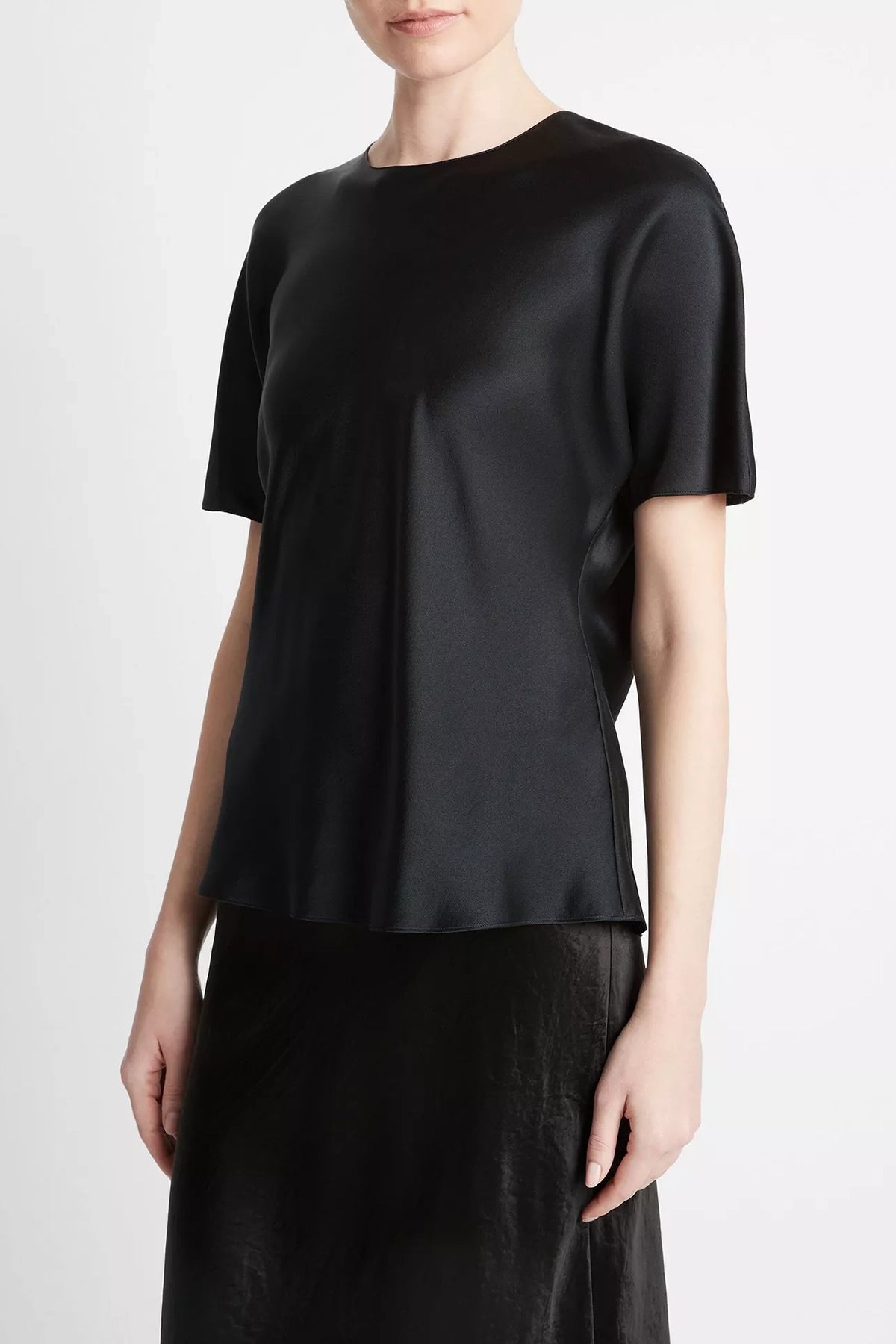 Vince Silk Satin Bias T-Shirt