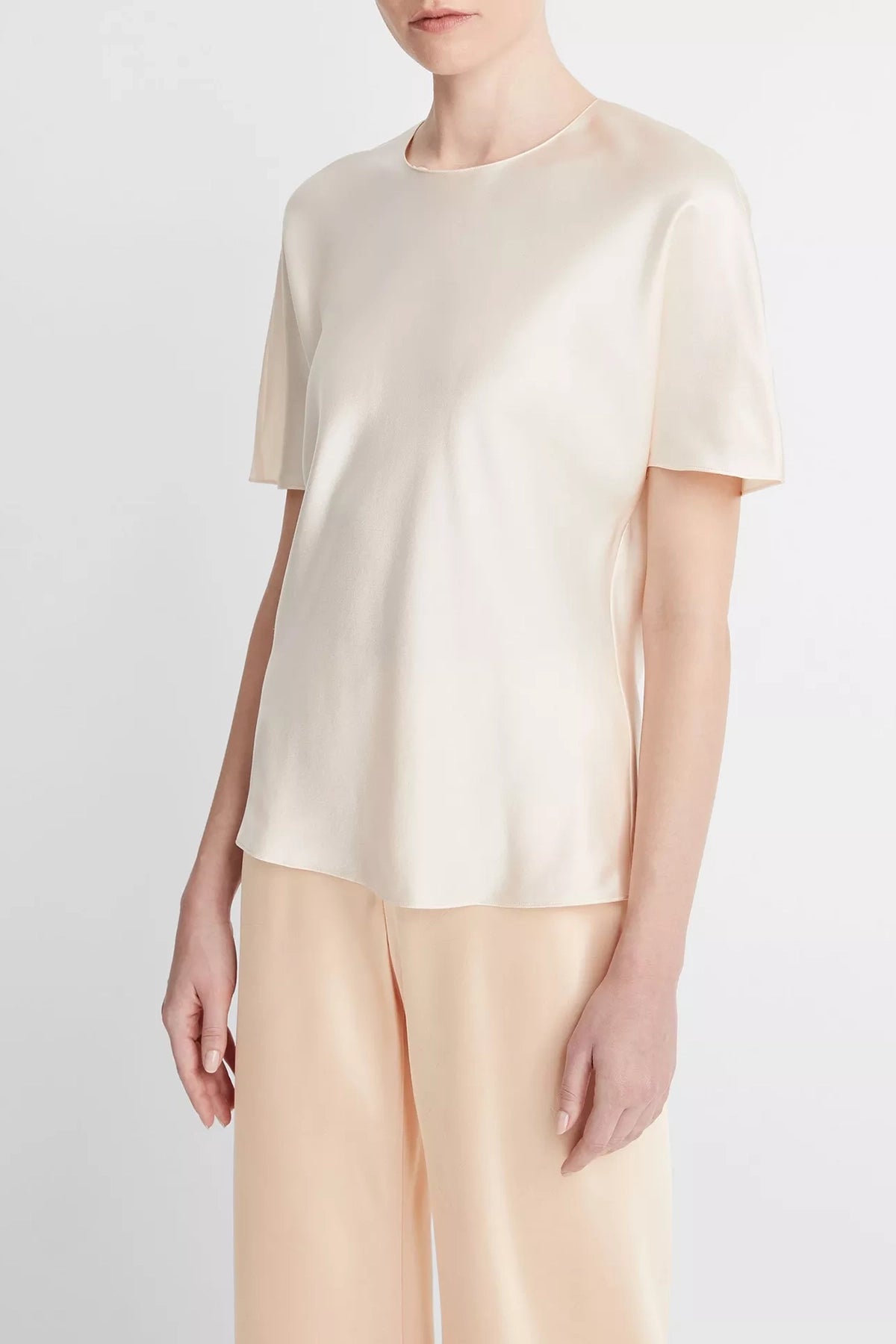 Vince Silk Satin Bias T-Shirt