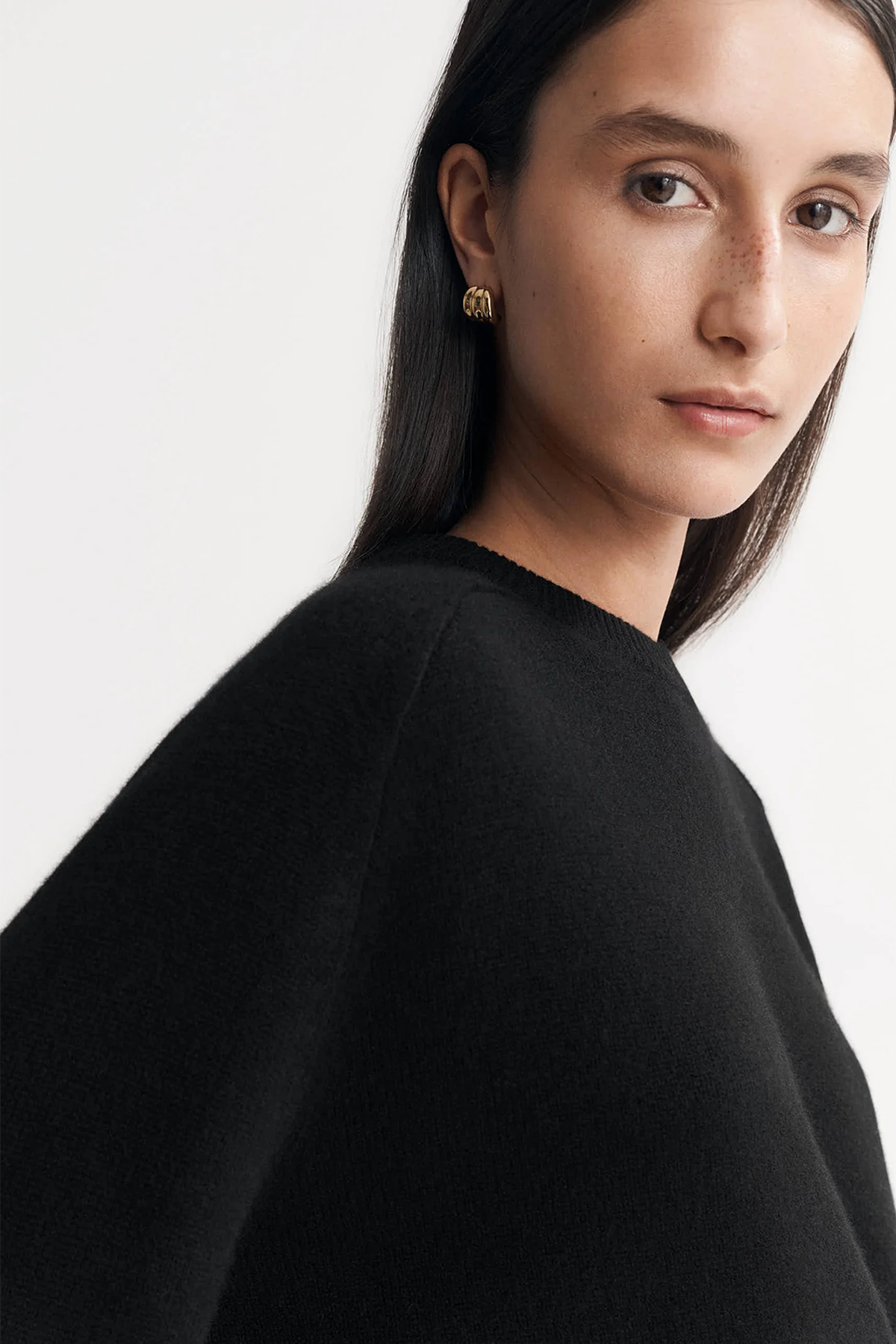 Cuello redondo Boyfriend de cabra suave