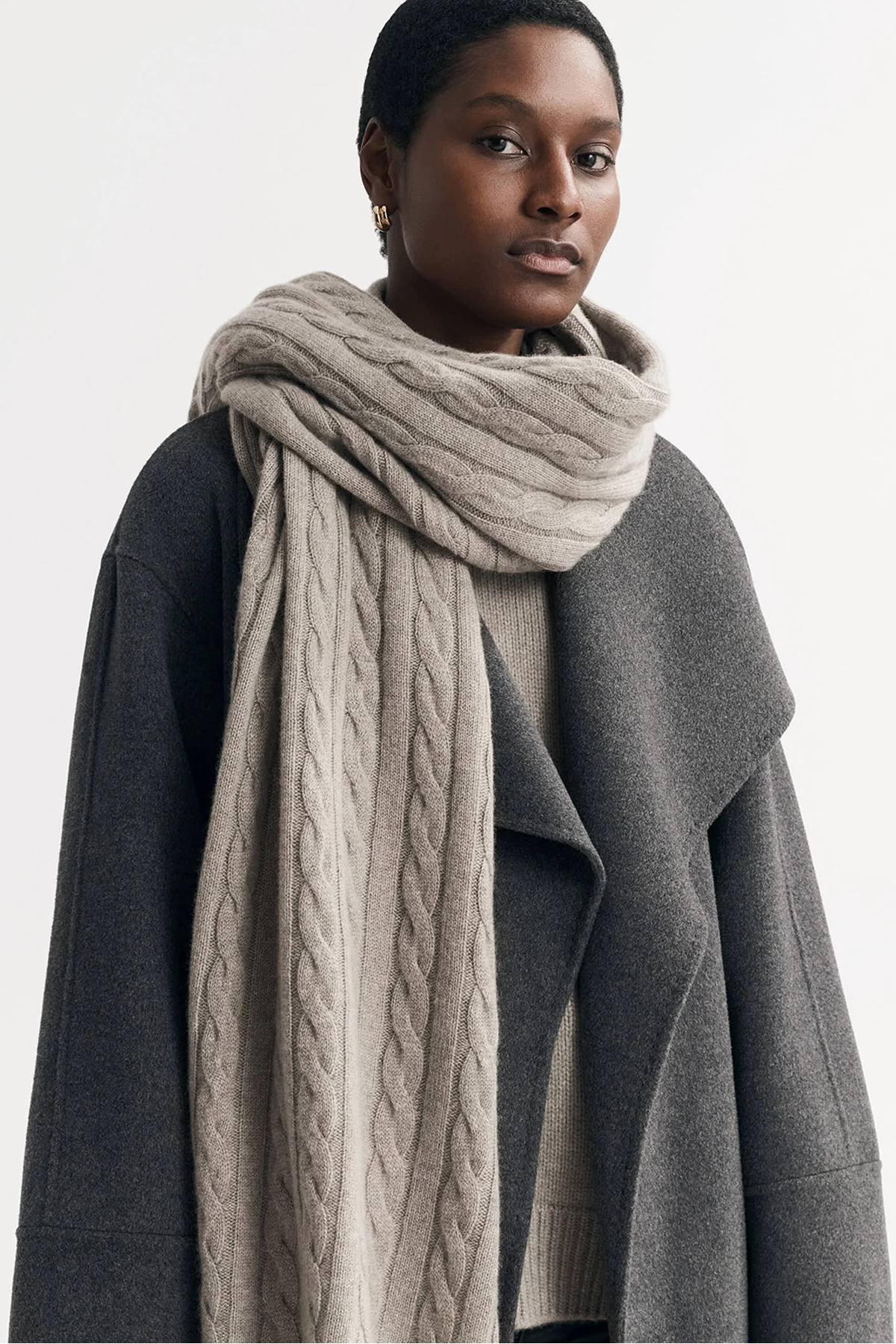 Soft Goat Cable Knit Scarf