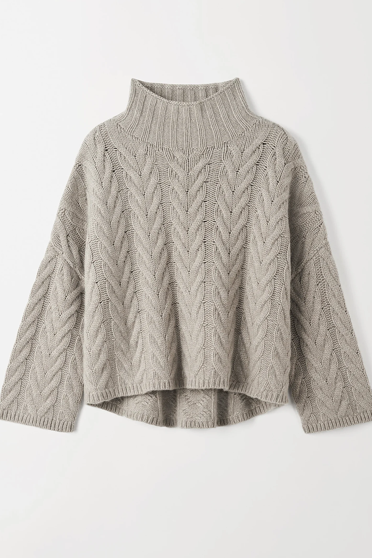 Soft Goat Cable Knit Turtleneck