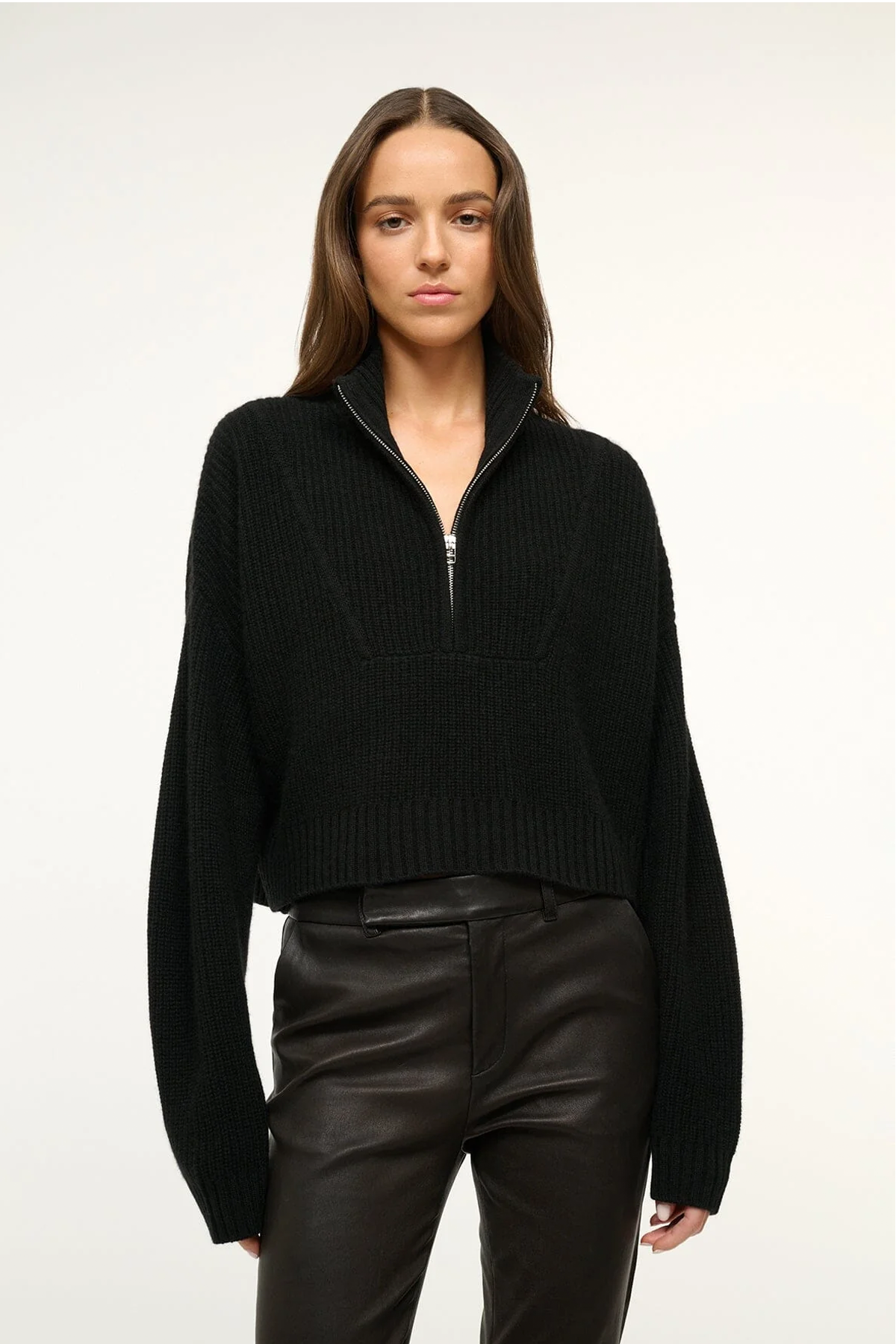 Staud Cashmere Cropped Hampton Sweater