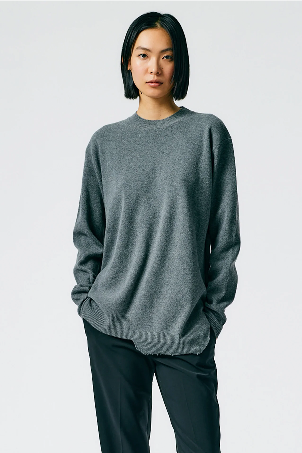 Tibi Anna Merino Wool Hole-At-Back Pullover