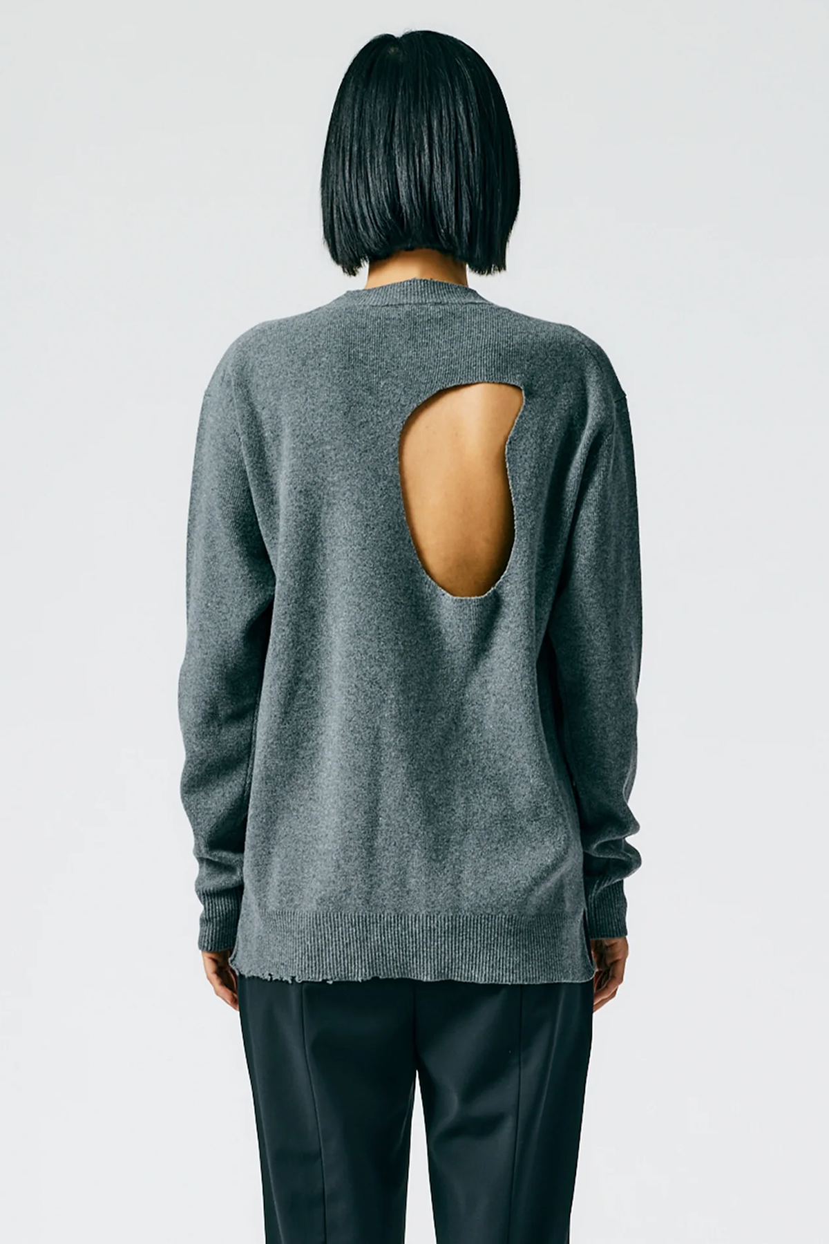 Tibi Anna Merino Wool Hole-At-Back Pullover