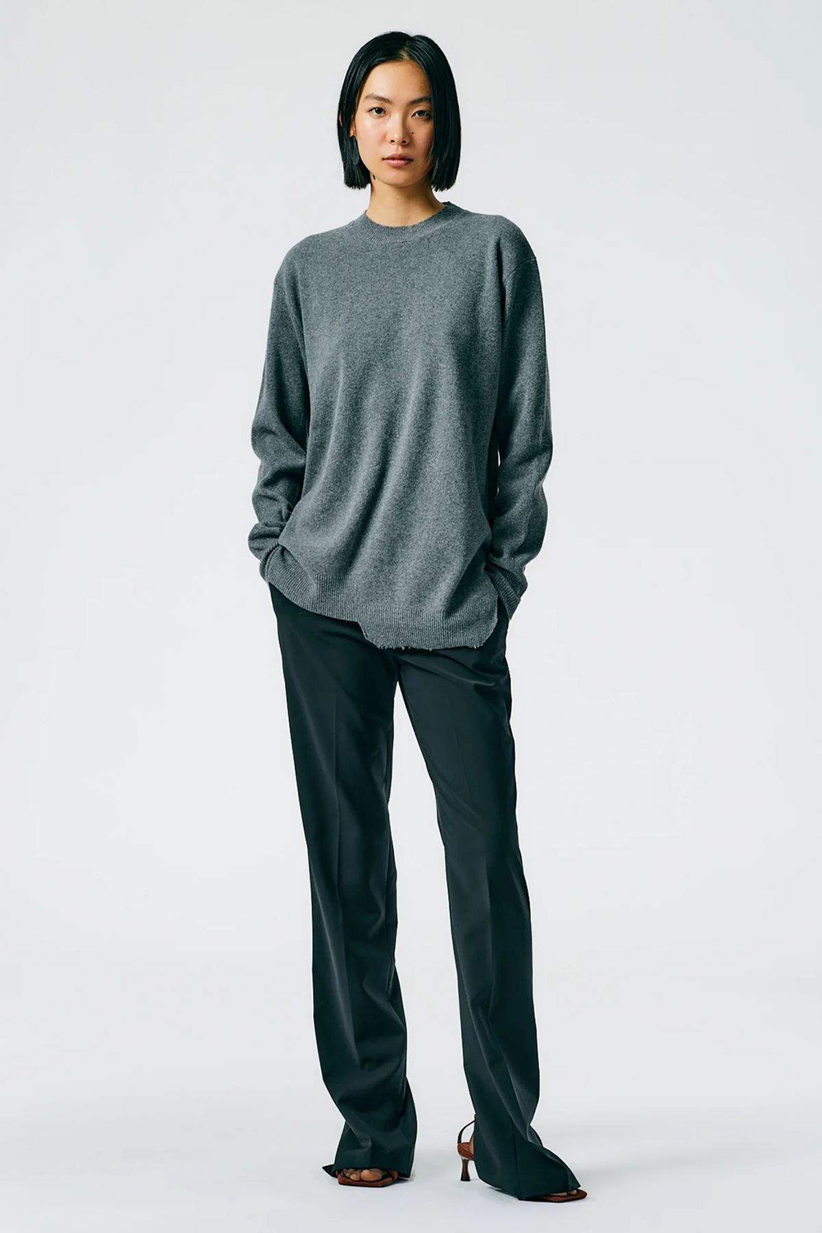 Tibi Anna Merino Wool Hole-At-Back Pullover