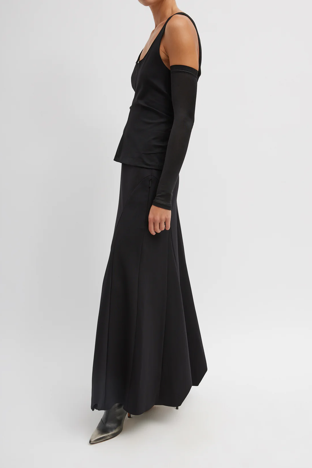 Tibi Compact Ultra Stretch Tucked Panel Maxi Skirt