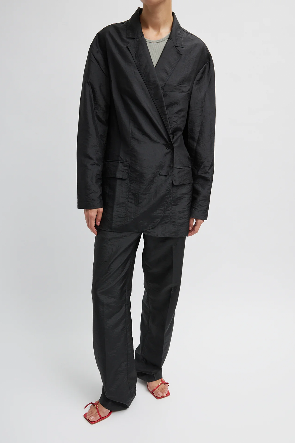 Tibi Crispy Nylon Liam Blazer