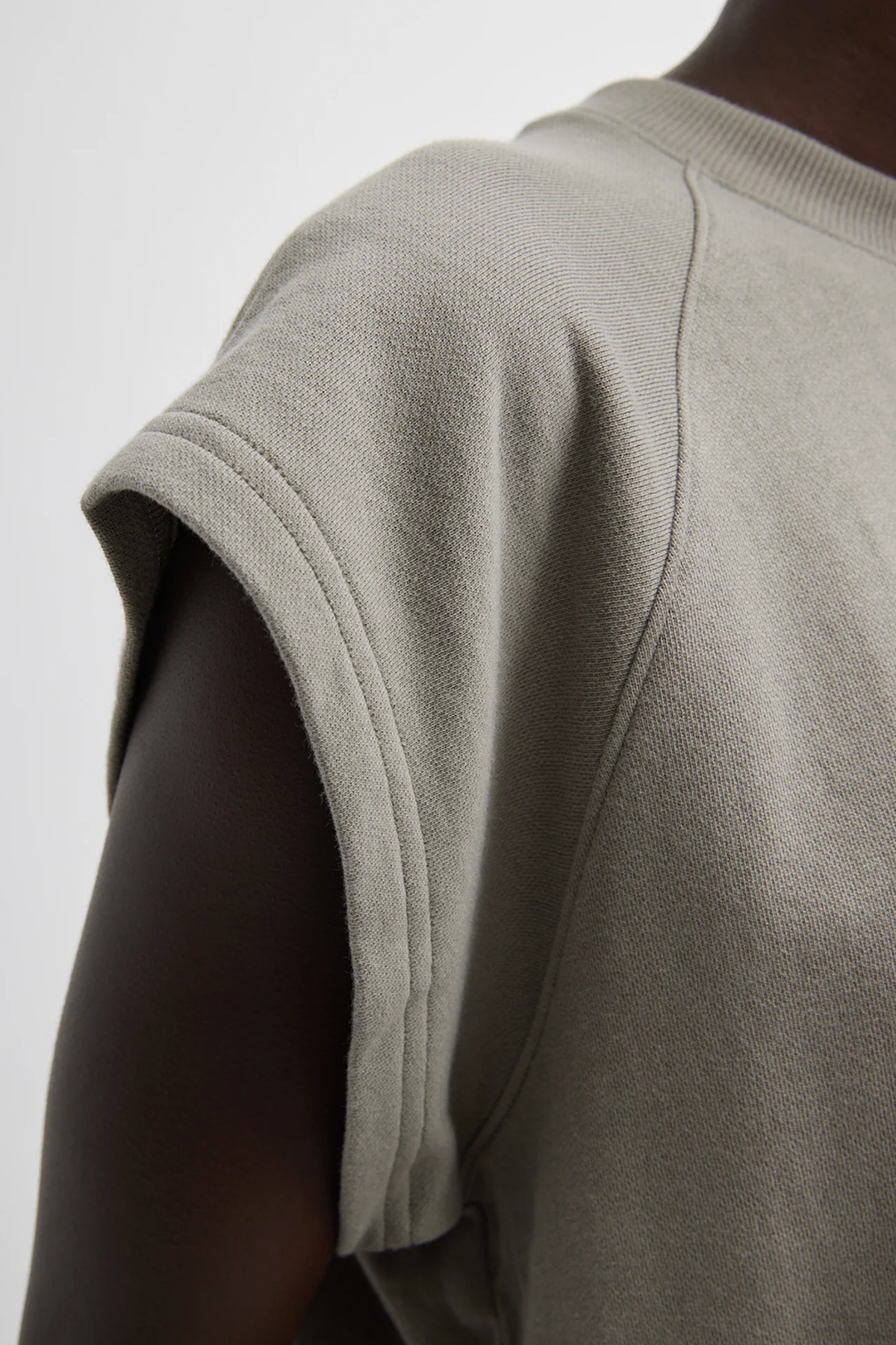 Tibi Light Weight Sweat-Shirting Sleeveless Easy Top