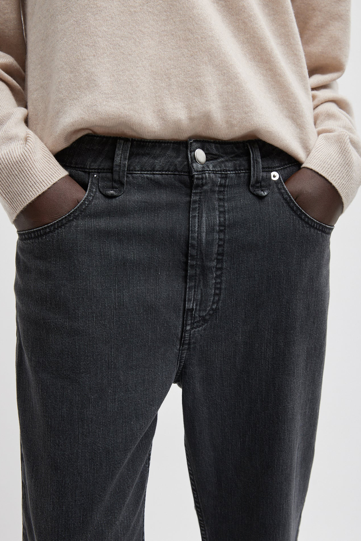 Tibi Nylon Mou Denim Clift Jeans