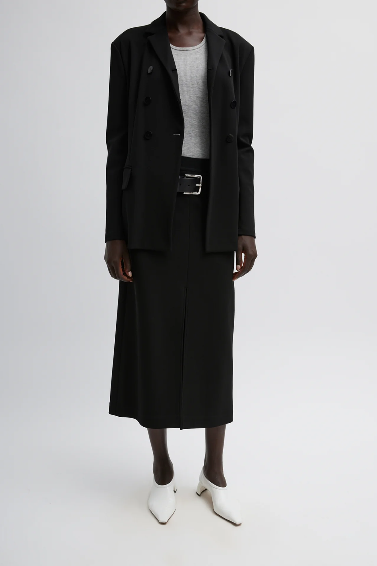 Tibi Wren Crepe Knit Fitted Blazer