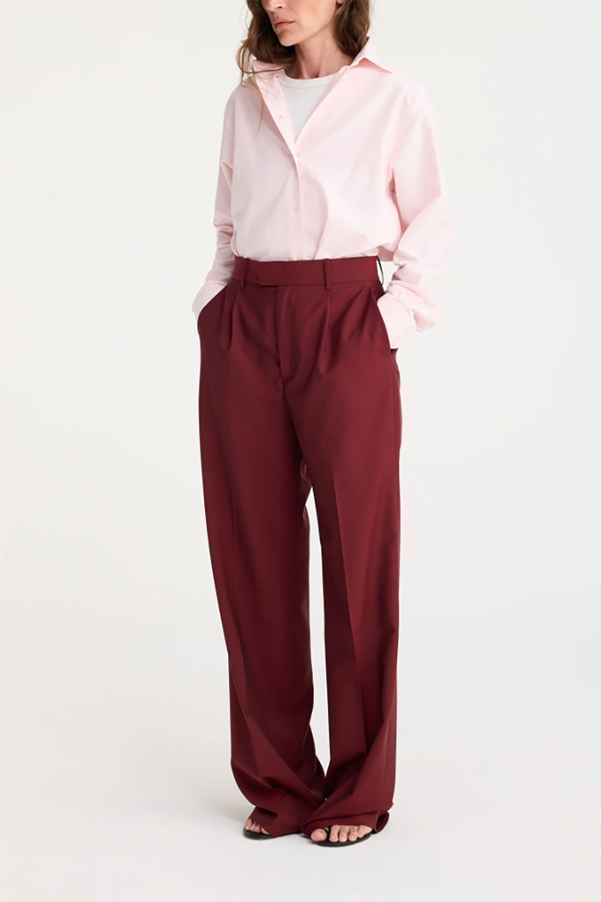 Róhe Wide Leg Single Pleated Tailored Trousers