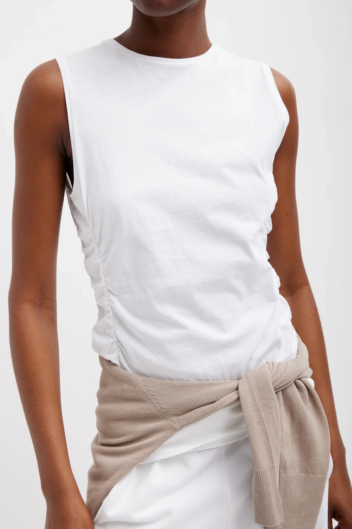 Tibi Tshirting Shirred Crewneck Top