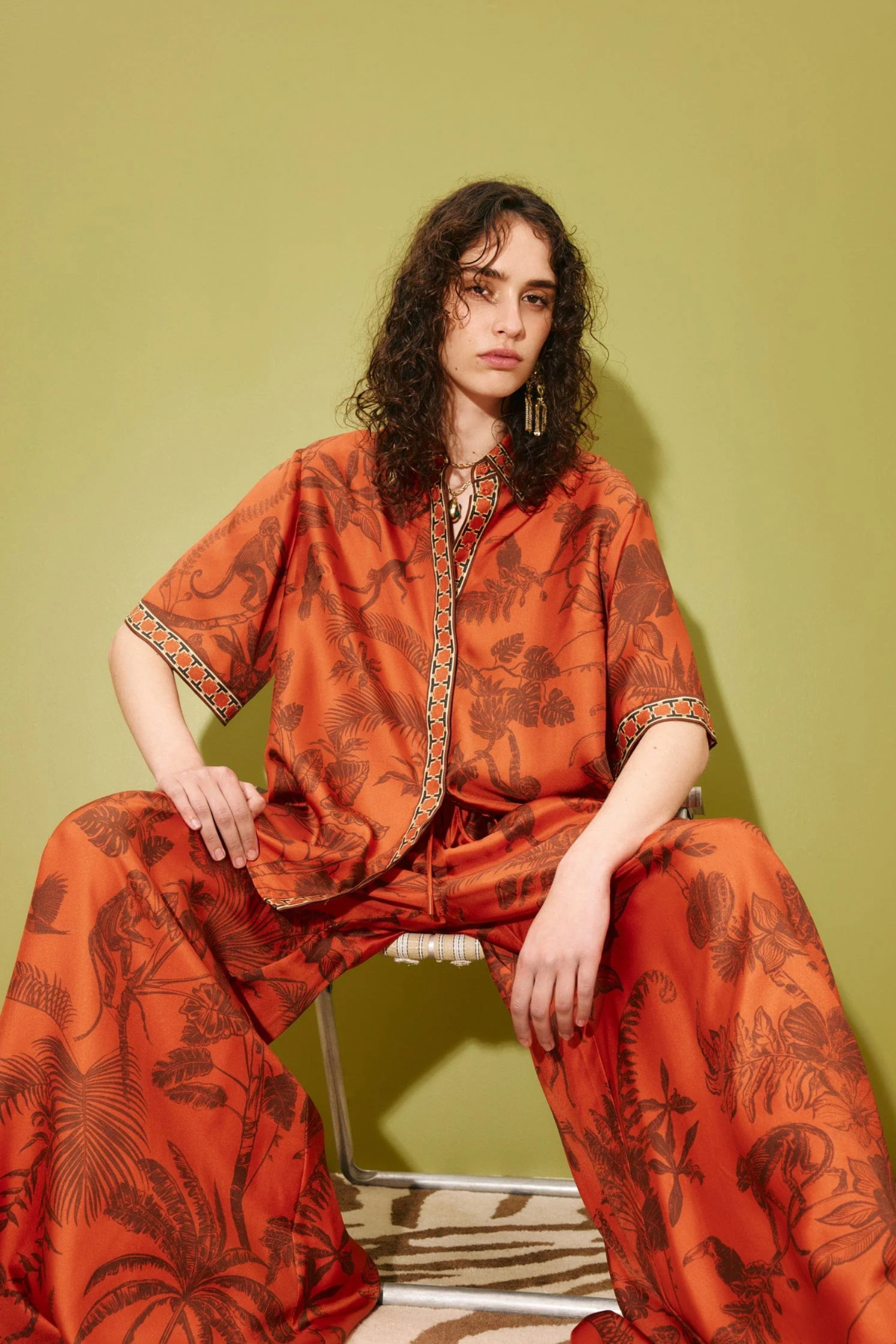 Chemise en soie ALEMAIS Monkey Dance