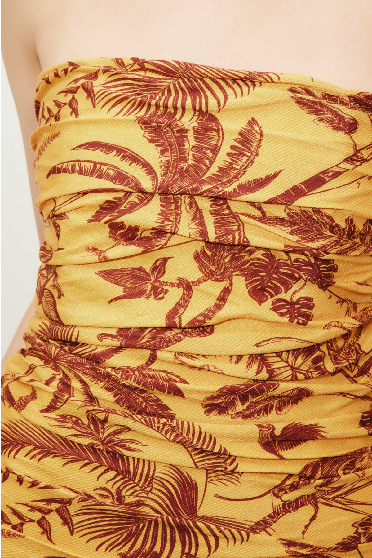 Alémais Banana Blossom Ruched Gown - Marigold