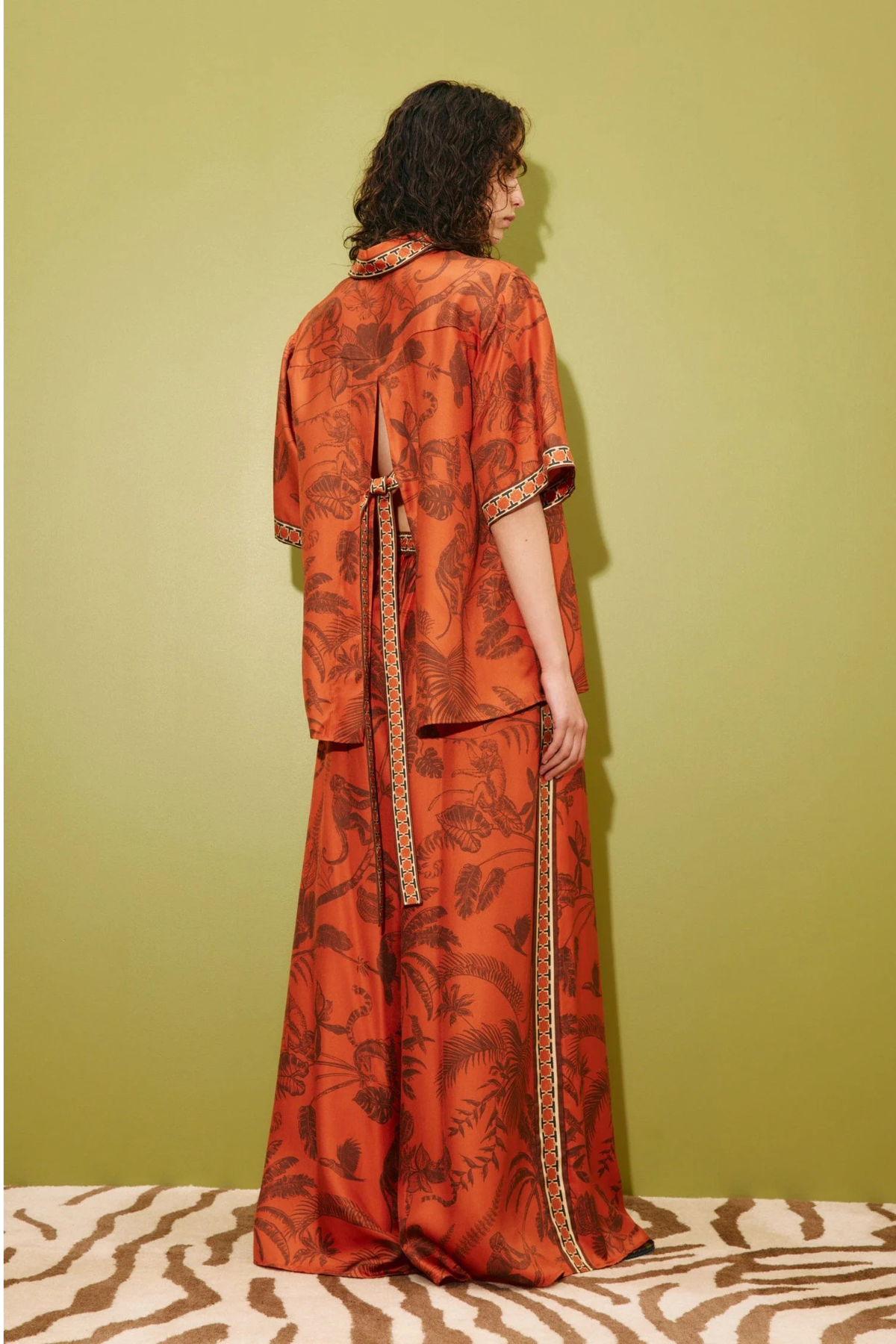 Alémais Monkey Dance Silk Palazzo Pant