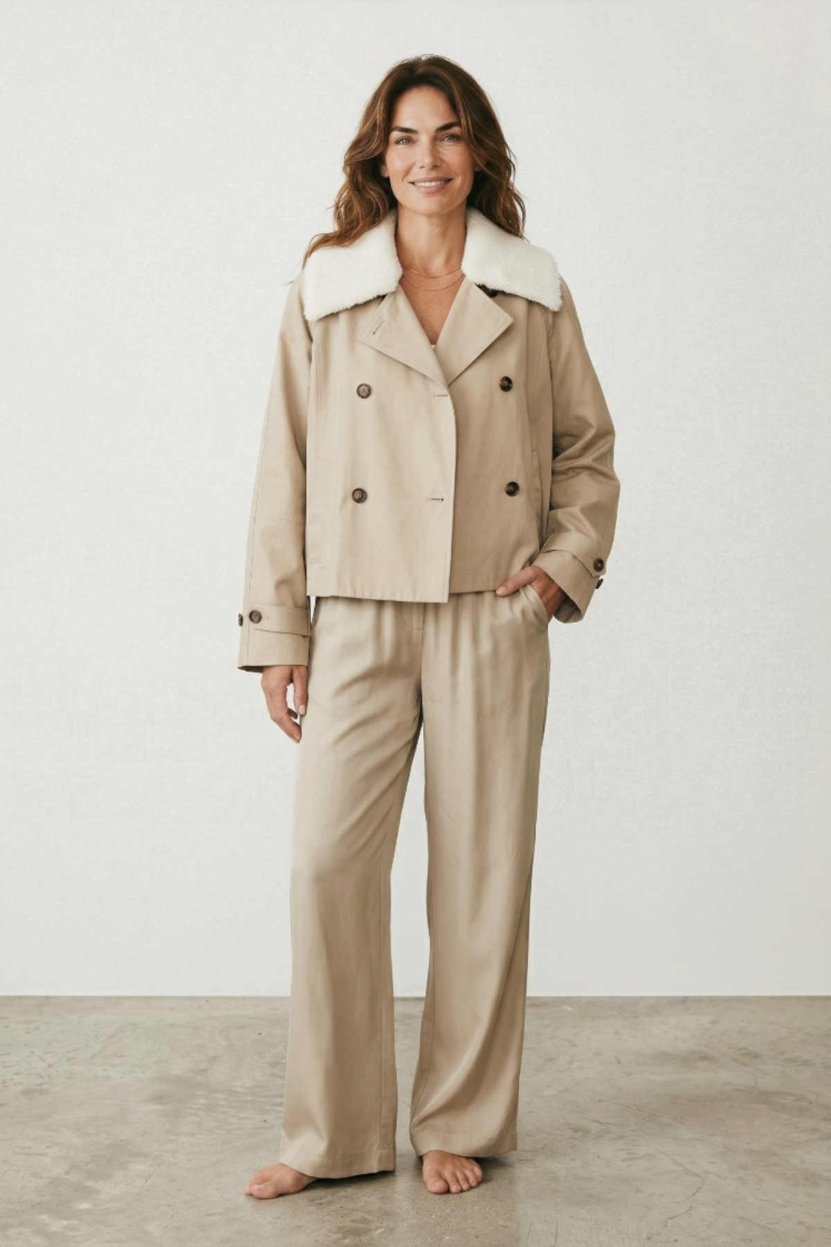 Utzon Jiko Lamb Nappa Jacket With Detachable Lacon Teddy Collar