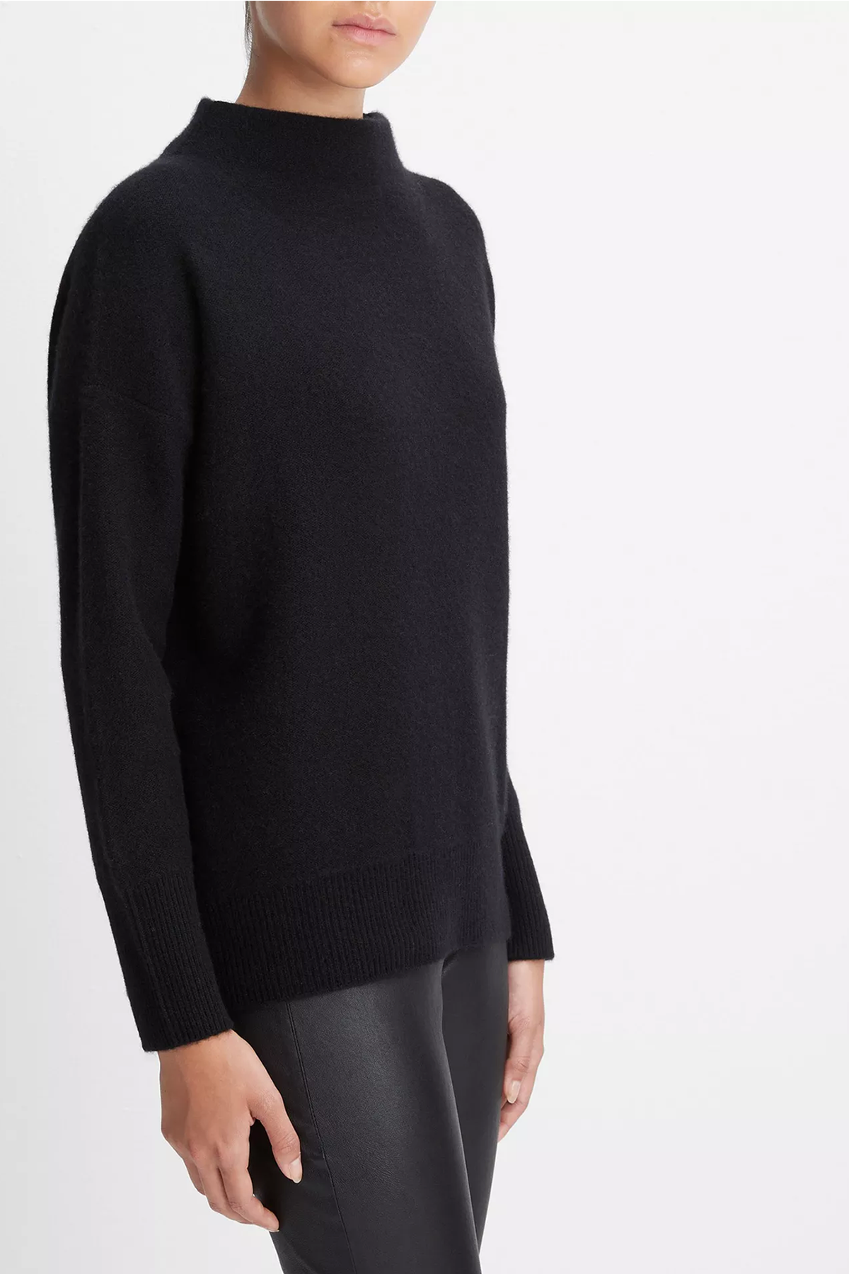 Vince Boiled Funnel Neck Pullover