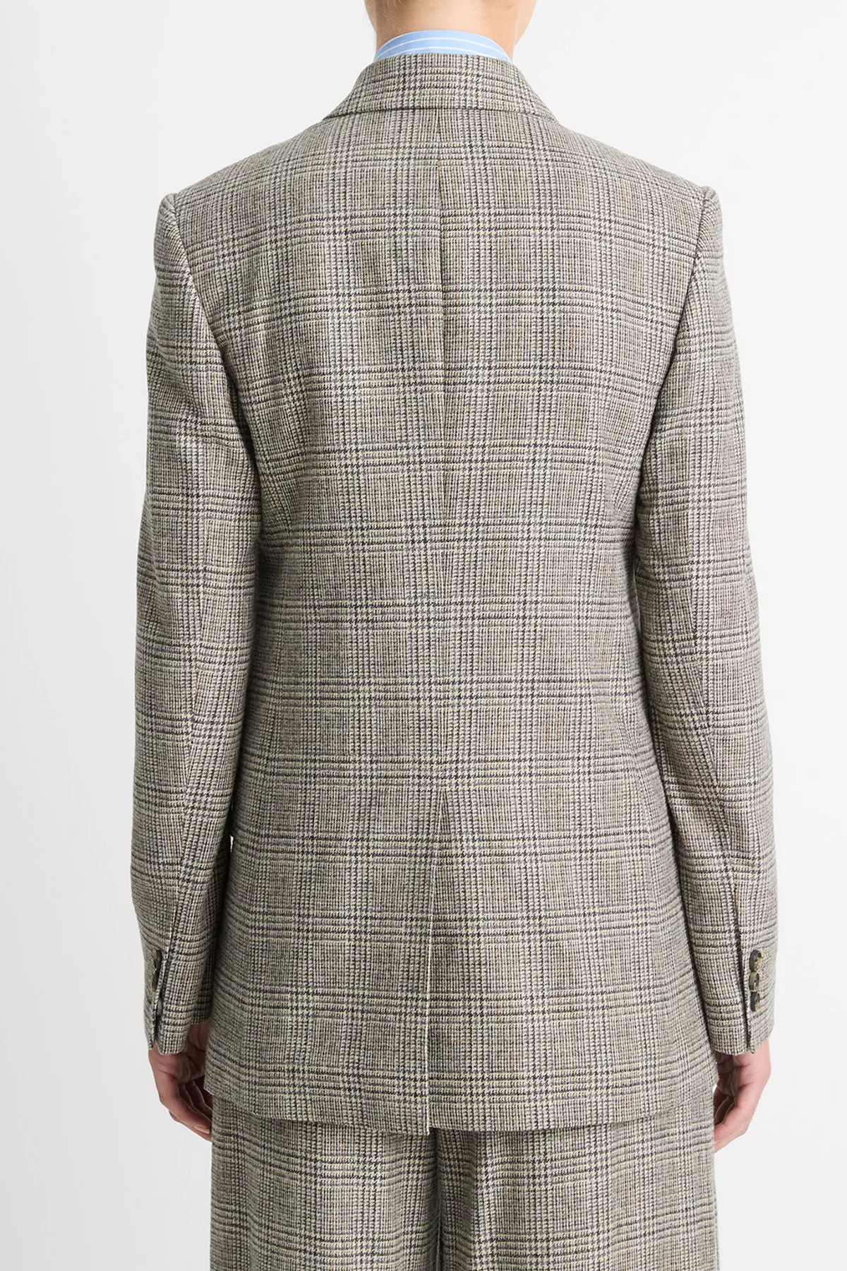 Vince Plaid Double Breasted Blazer