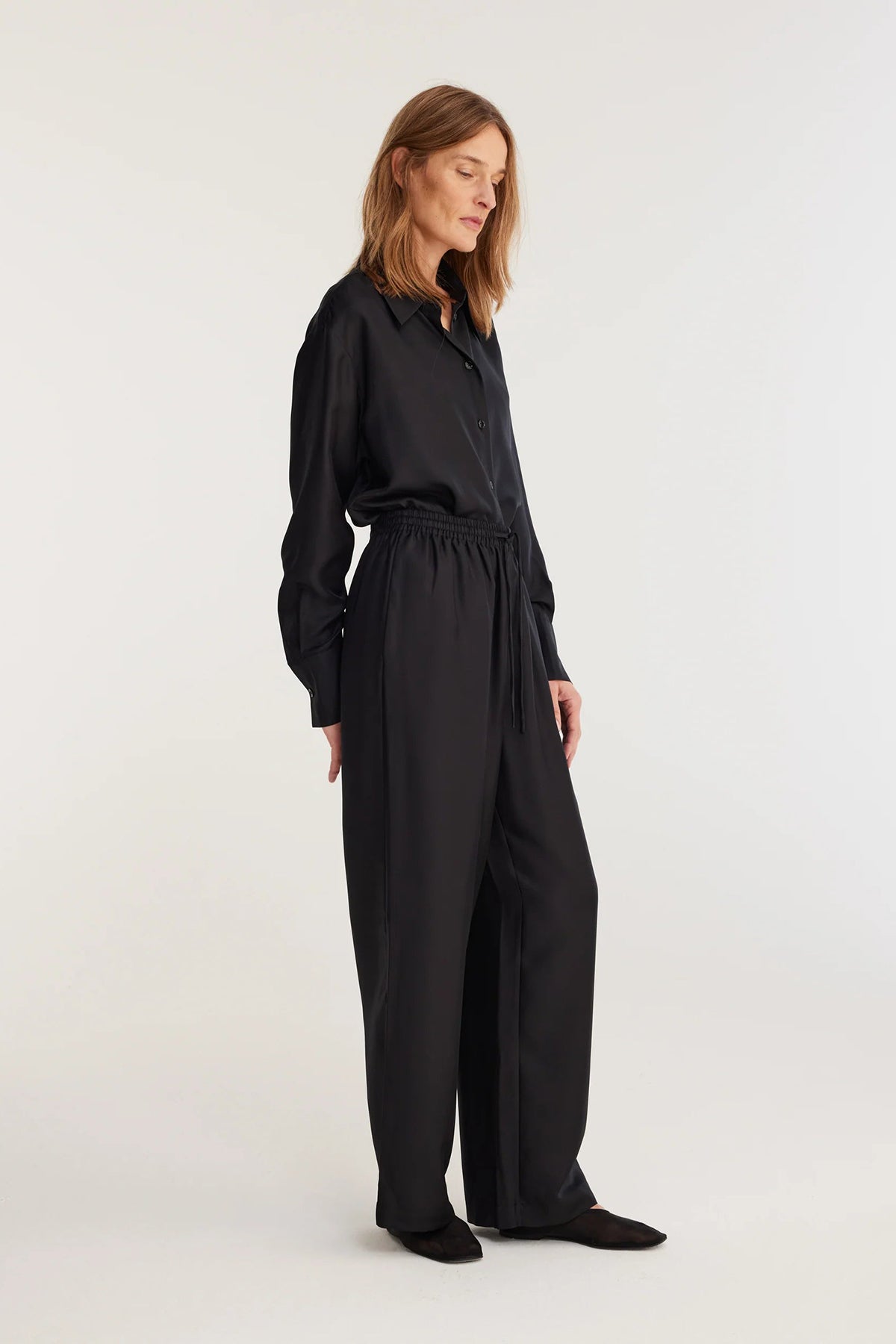 Róhe Wide Leg Silk Trousers