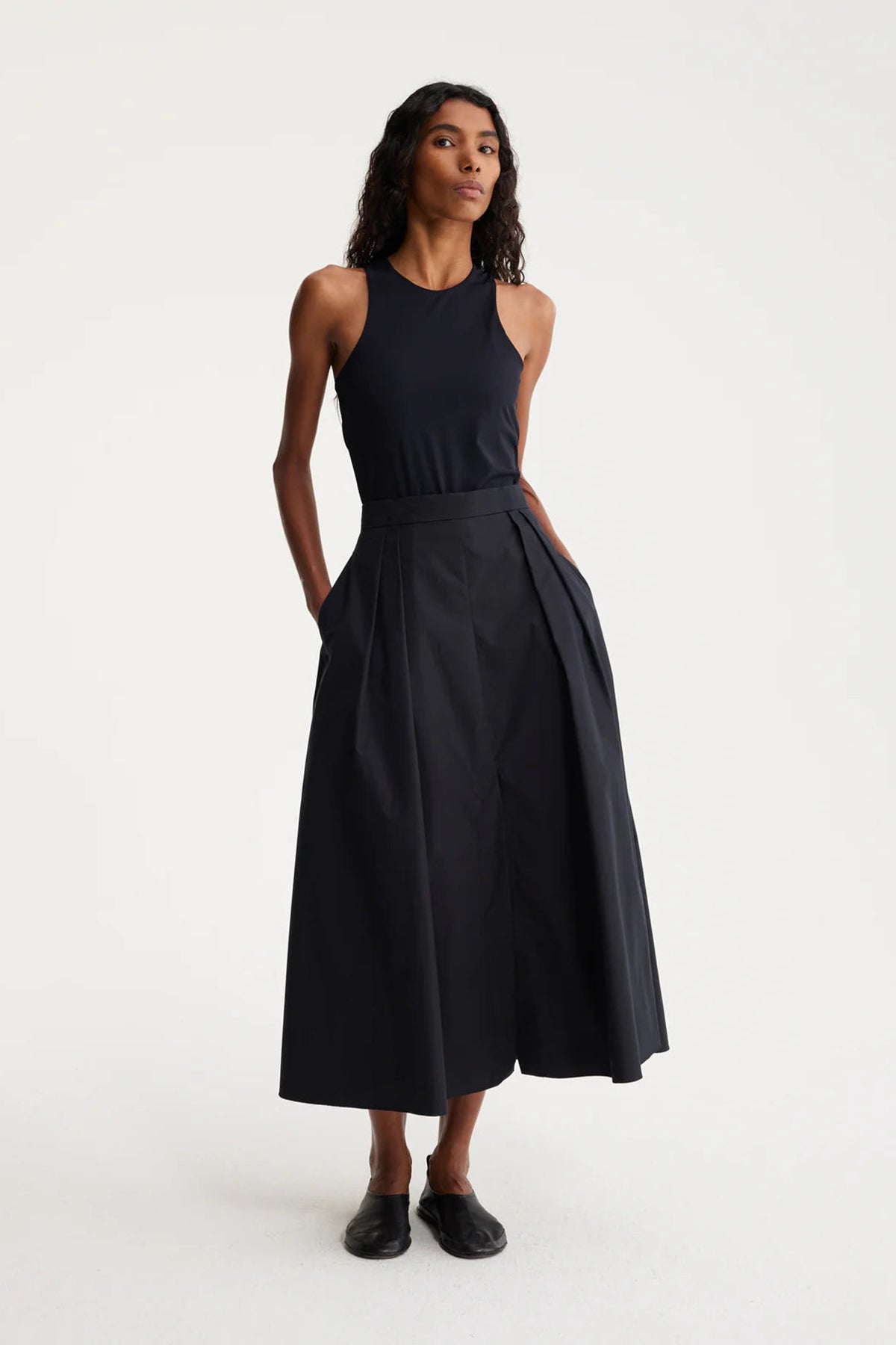 Róhe Wide Poplin Skirt