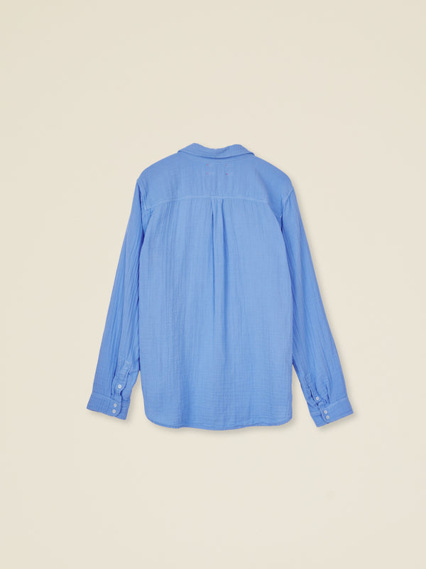 Xirena Jody Stripe Cotton Shirt - Sail Blue on Garmentory