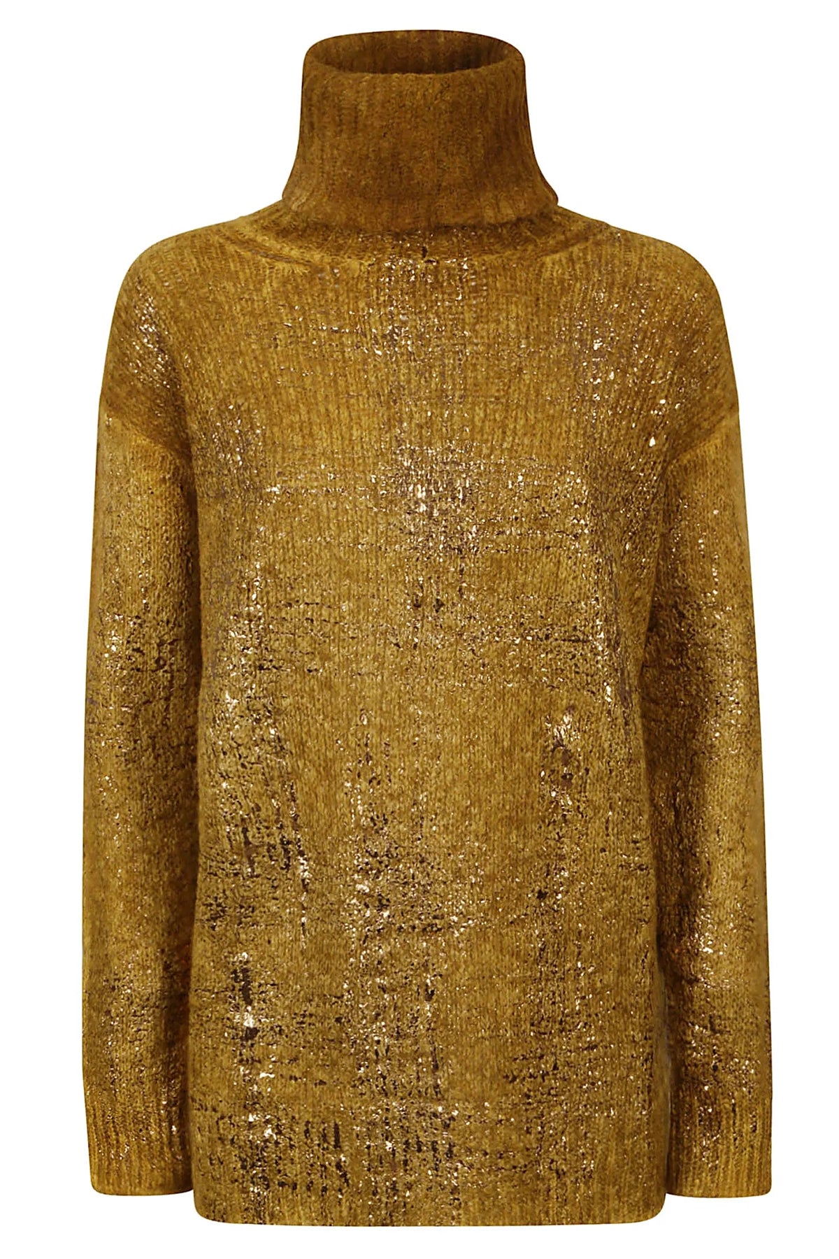Avant Toi High Neck Pullover In Alpaca With Lamination