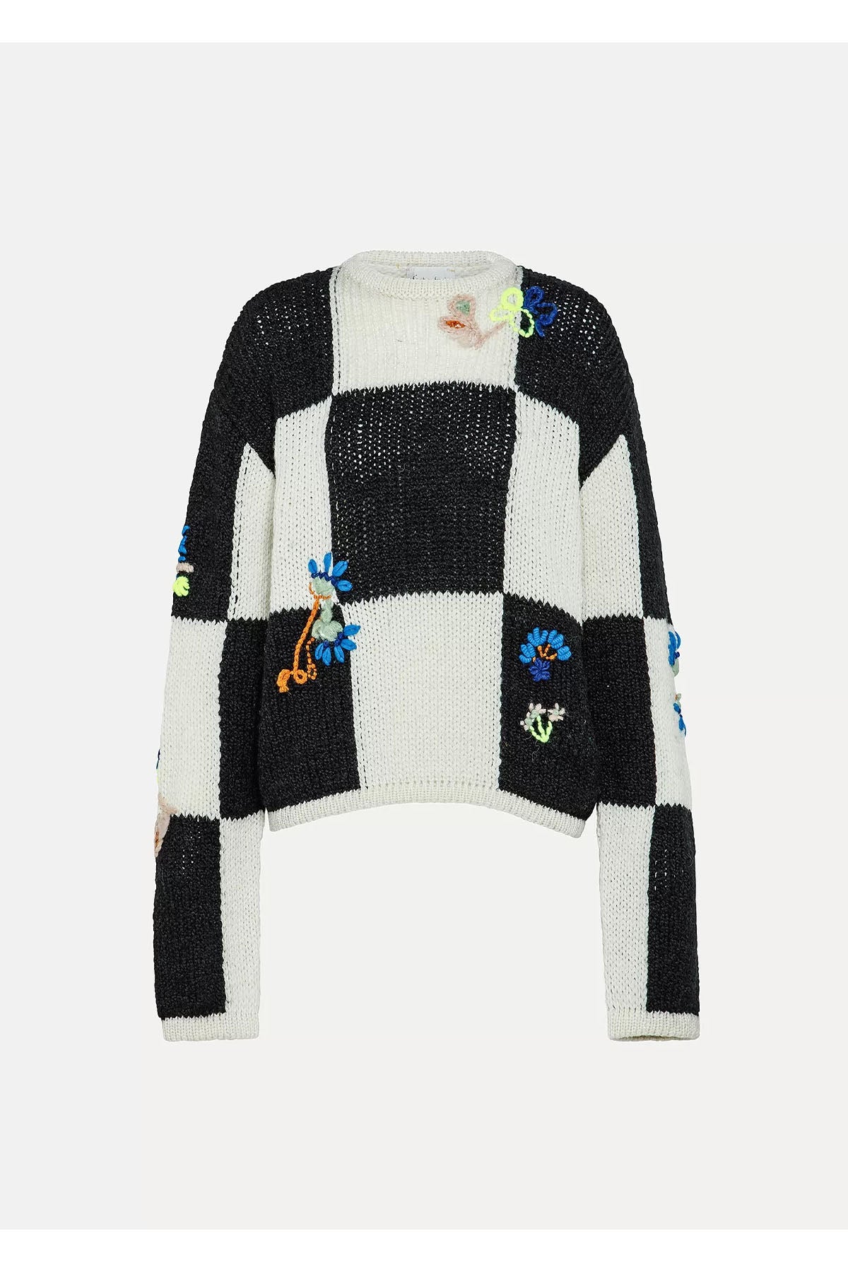 Forte Forte "Le Grand Damier" Embroidery Wool Sweater