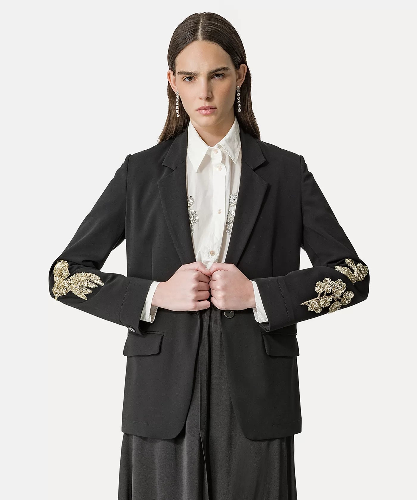 Forte Forte Embroidery Stretch Crepe Cady Jacket