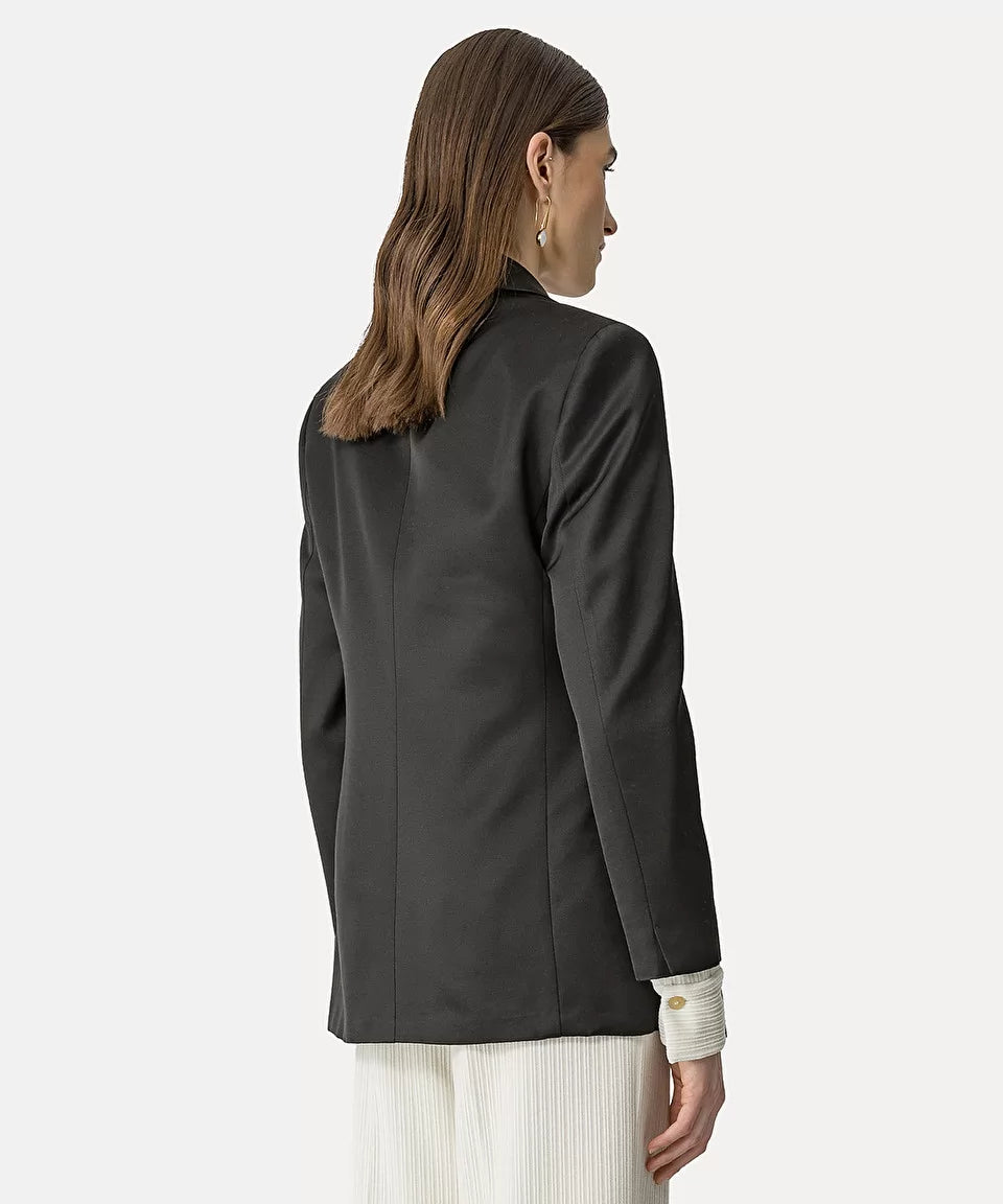 Forte Forte Viscose Wool Faille Tuxedo Jacket Satin Lapels