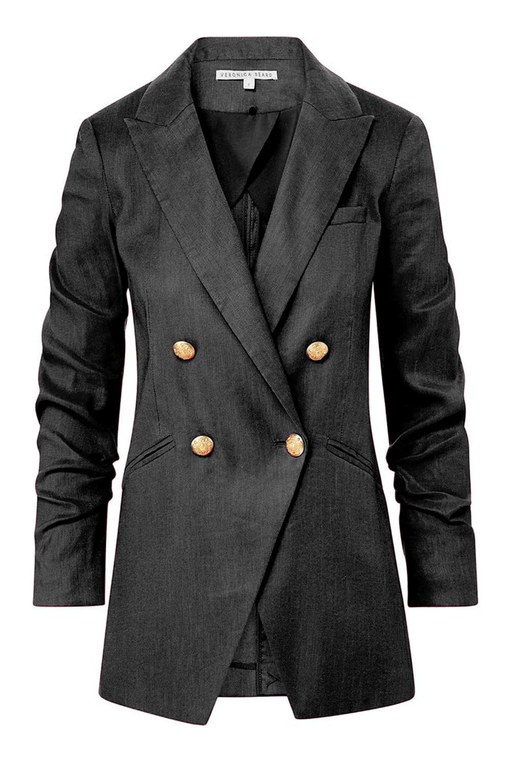 Cassie pleated wool-blend jacket in brown - Veronica Beard