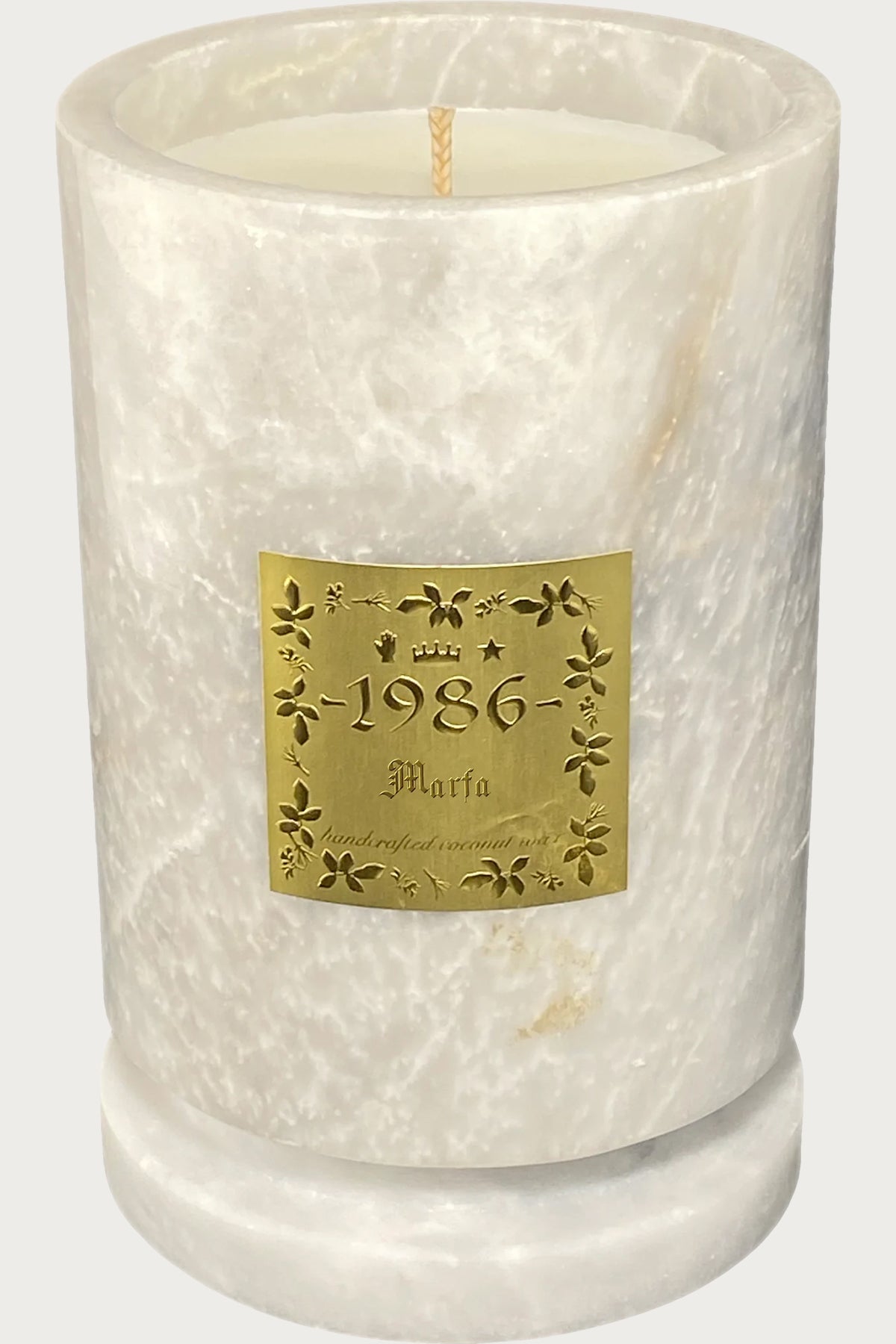 1986 Small white Marble Marfa Candle