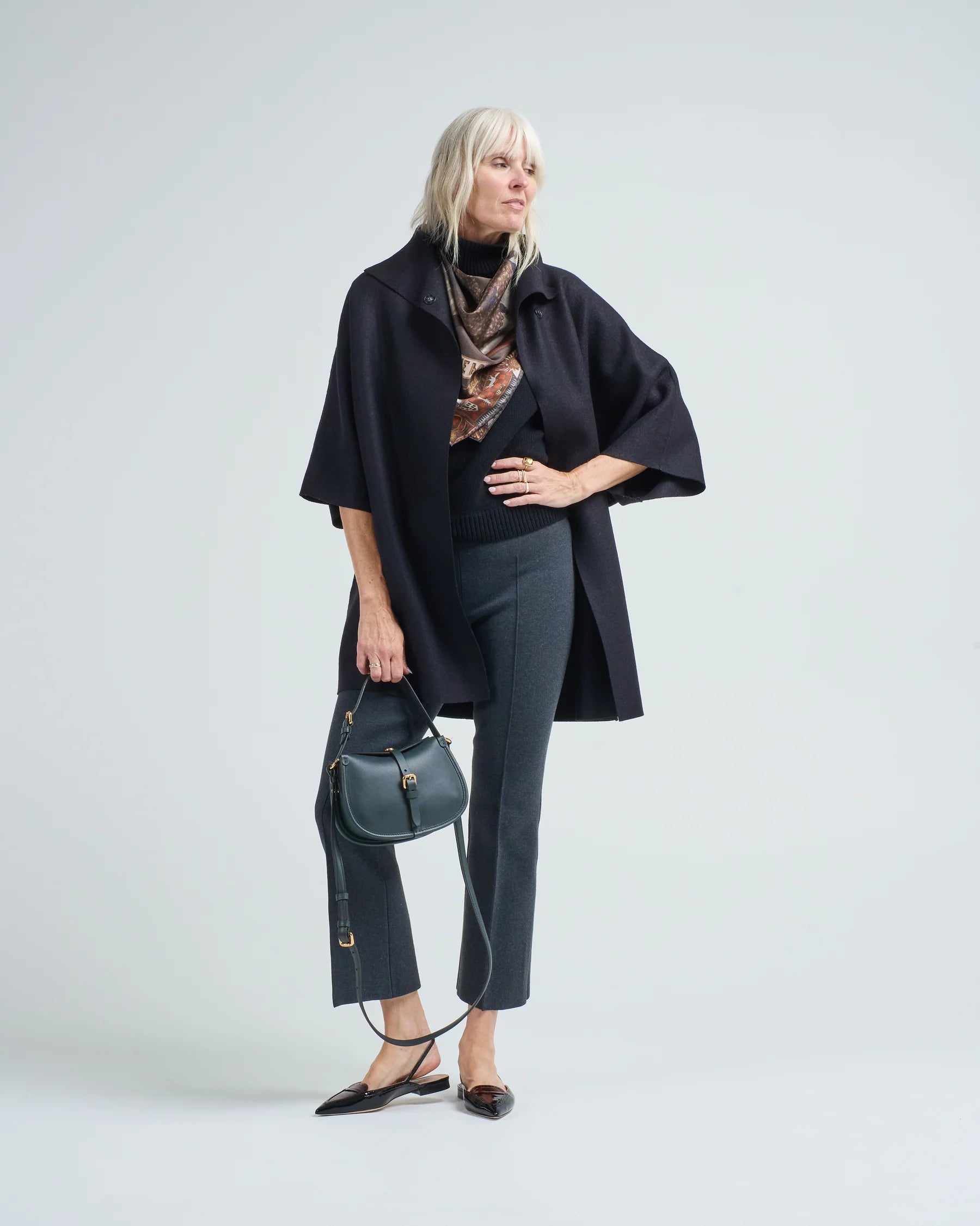 Harris Wharf Kimono Mantle Pressed Wool