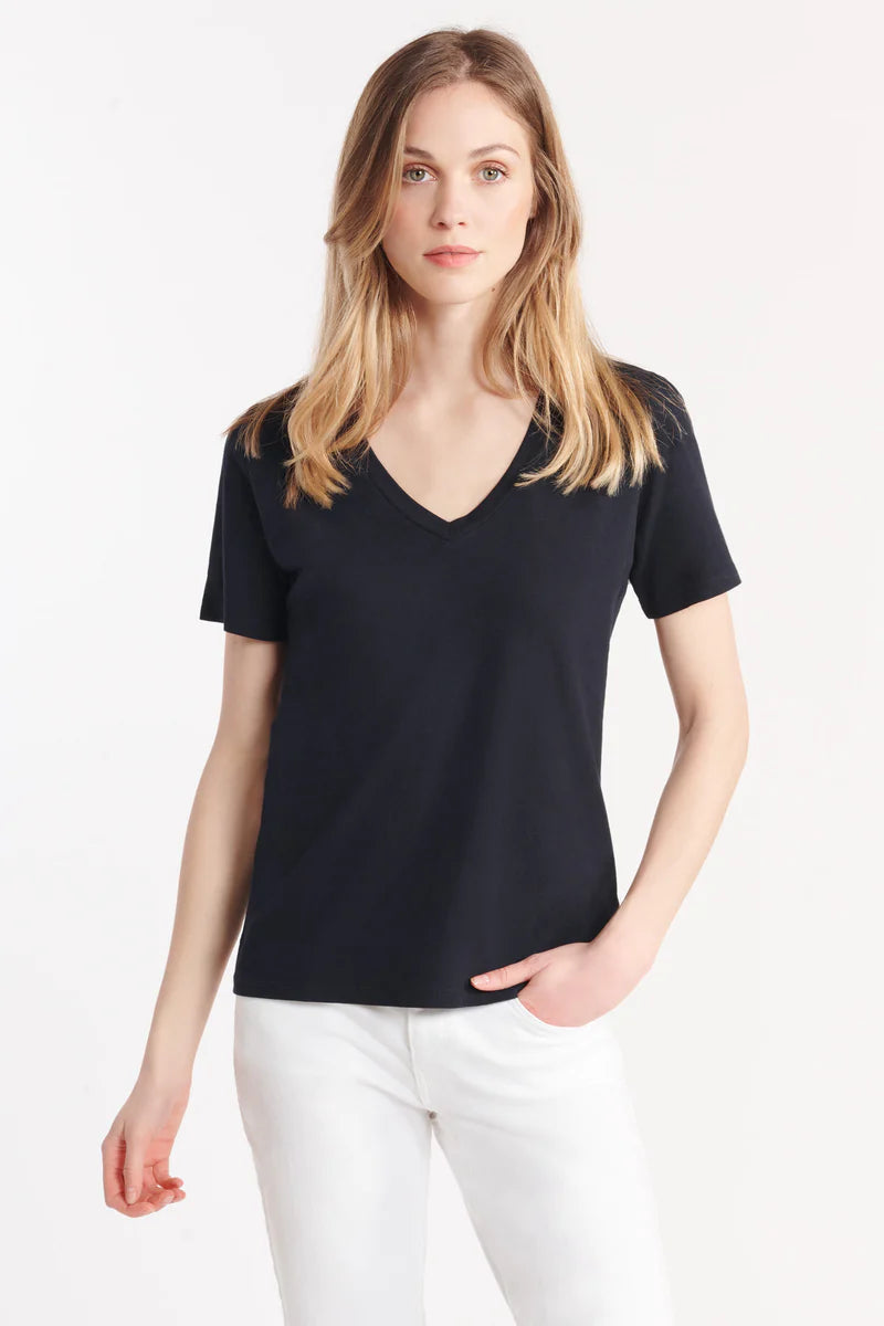 Majestic Filatures Cotton 'Silk Touch' Semi-Relaxed V-Neck T-Shirt