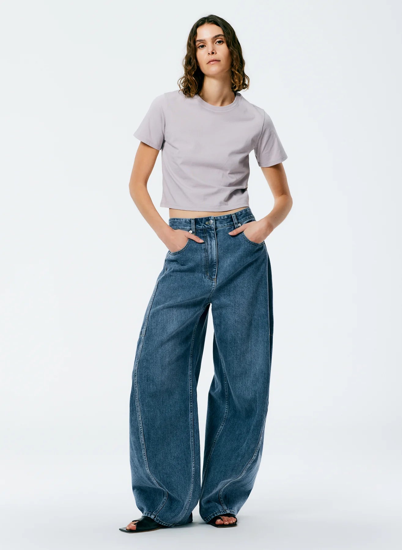 Tibi Classic Wash Denim Sid Jean Petite