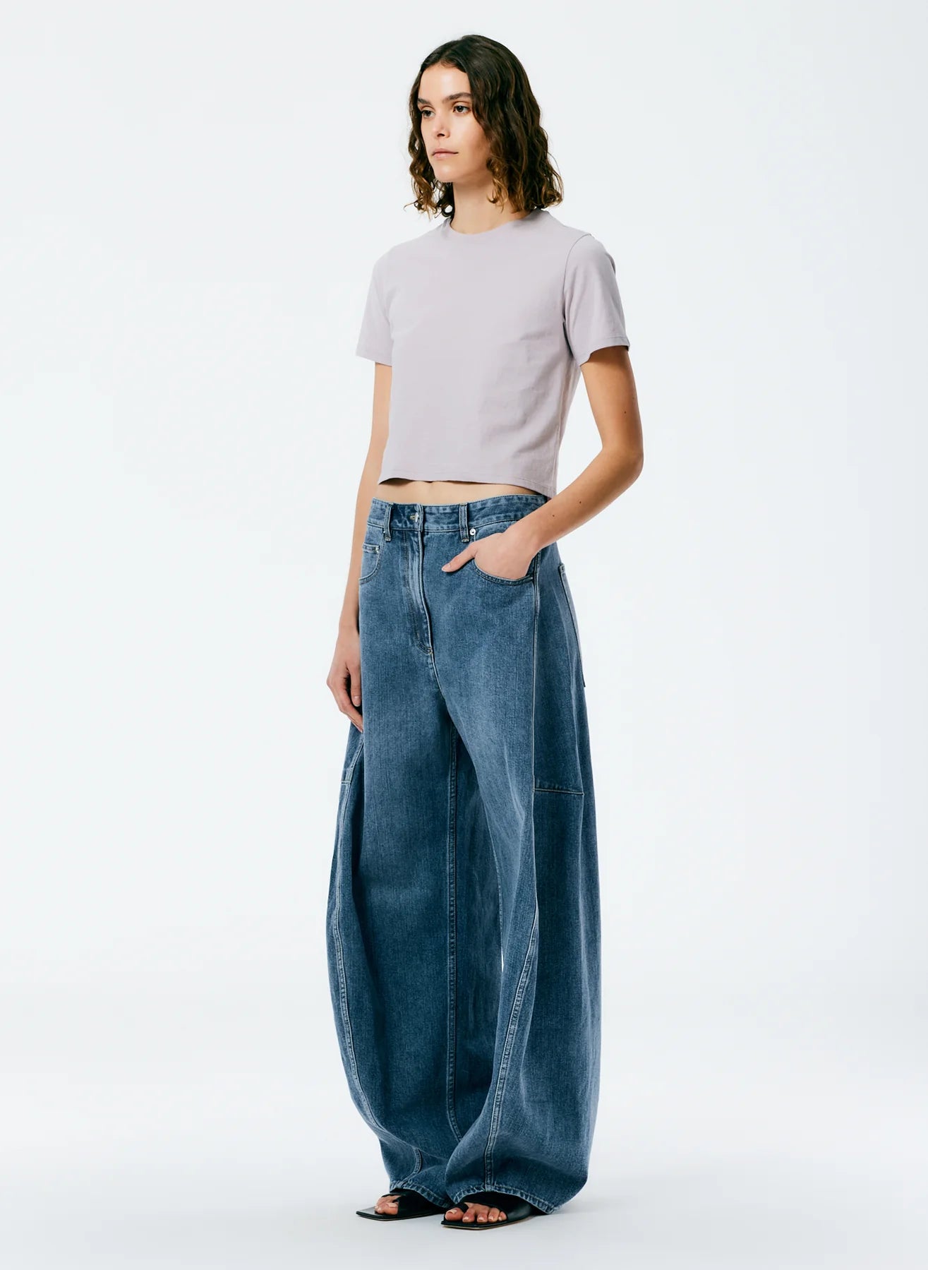 Tibi Classic Wash Denim Sid Jean Petite