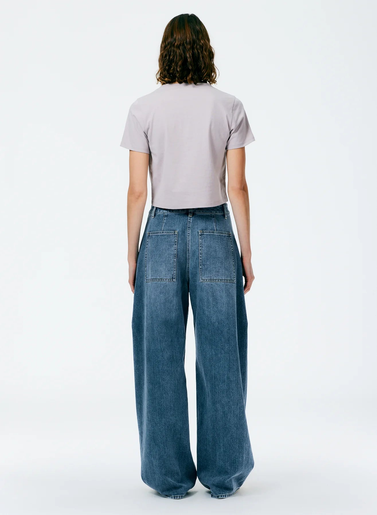 Tibi Classic Wash Denim Sid Jean Petite